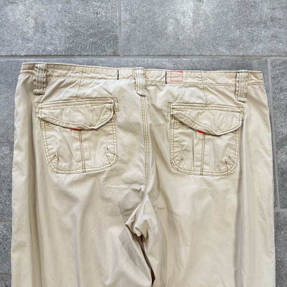 Vintage Y2K American Eagle baggy wide leg Tan Sz 10 cargo pants Gorpcore Skater - Picture 7 of 12